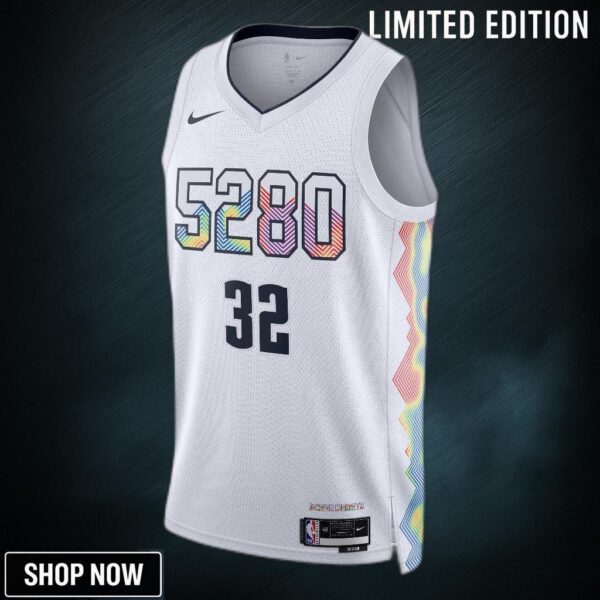 Denver Nuggets Nike City Edition Swingman Jersey - White Aaron Gordon Unisex