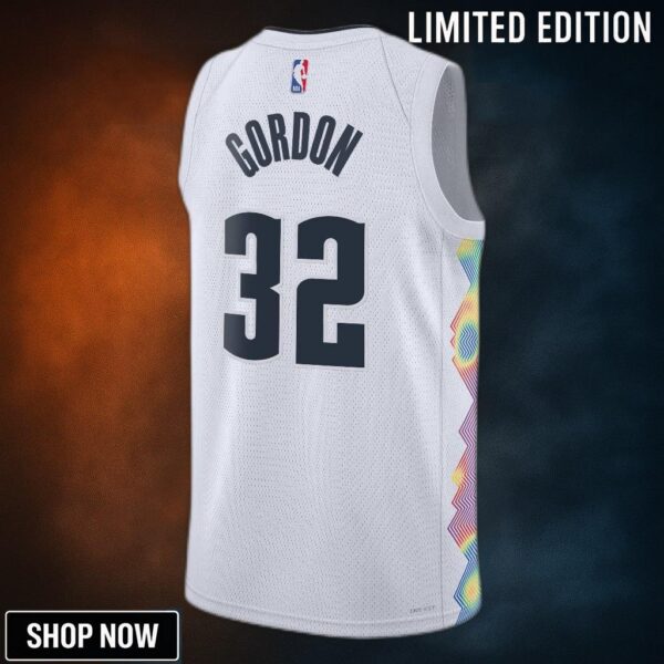 Denver Nuggets Nike City Edition Swingman Jersey - White Aaron Gordon Unisex
