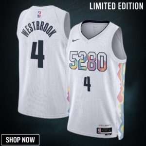 Denver Nuggets Nike City Edition Swingman Jersey - White Russell Westbrook Unisex