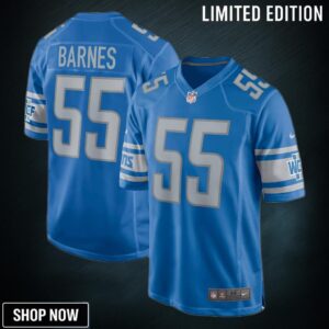 Derrick Barnes Detroit Lions Game Player Jersey - Blue Nfl