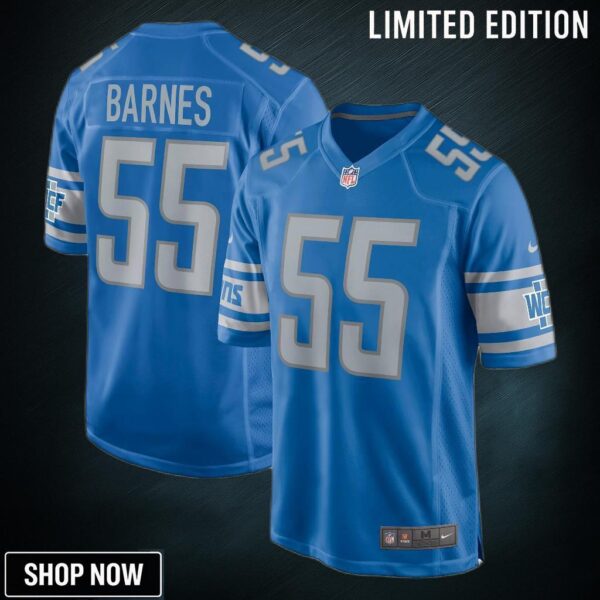 Derrick Barnes Detroit Lions Game Player Jersey - Blue Nfl
