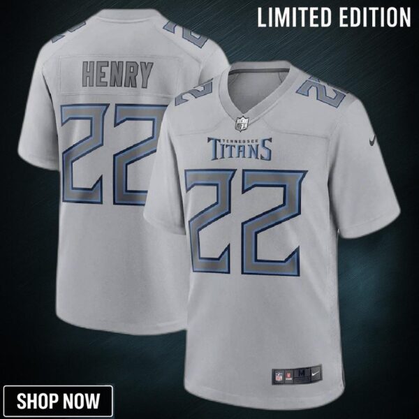 Derrick Henry 22 Tennessee Titans Atmosphere Fashion Game Jersey - Gray