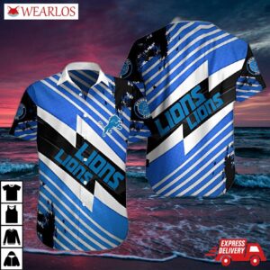 Detroit Lions Bold Streak Hawaiian Shirt