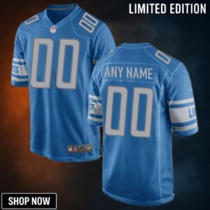 Detroit Lions Custom Game Jersey Blue Jerseys Nfl