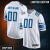 Detroit Lions Custom Game Jersey White Jerseys Nfl