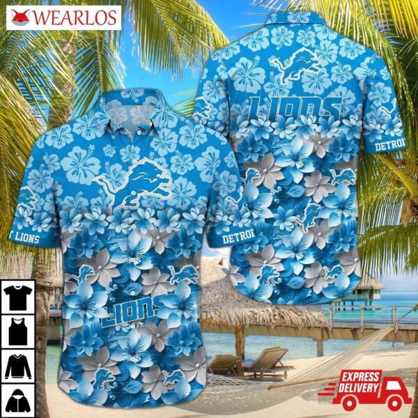 Detroit Lions Floral Fan Frenzy Hawaiian Shirt