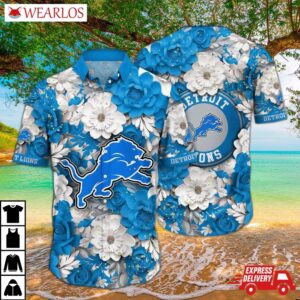 Detroit Lions Floral Victory Hawaiian Shirt