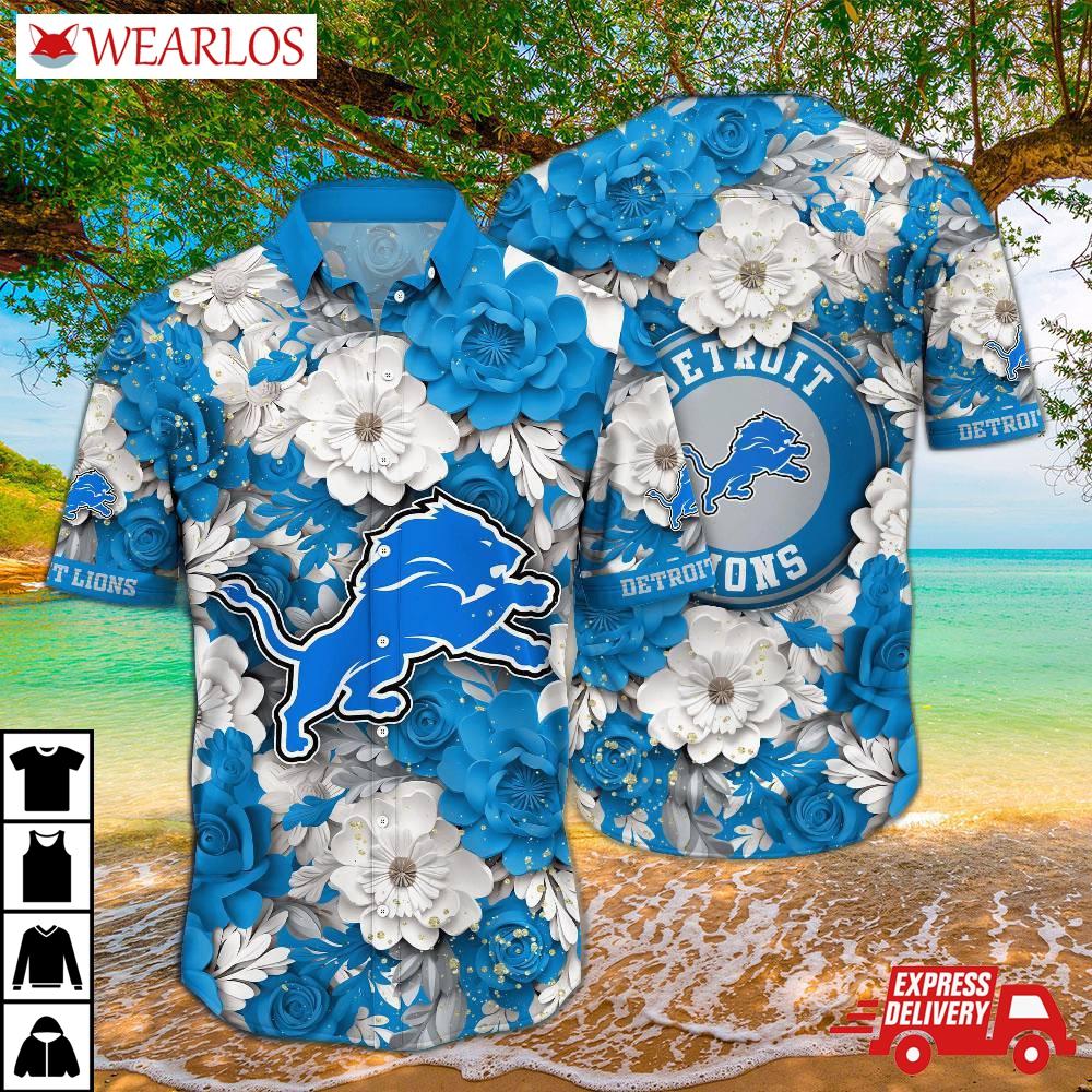 Detroit Lions Floral Victory Hawaiian Shirt