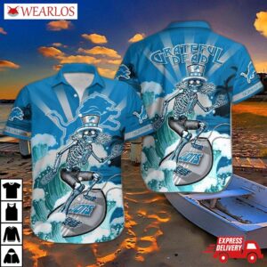 Detroit Lions Grateful Surfer Hawaiian Shirt