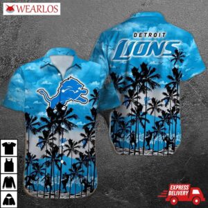Detroit Lions Island Palms Hawaiian Shirt