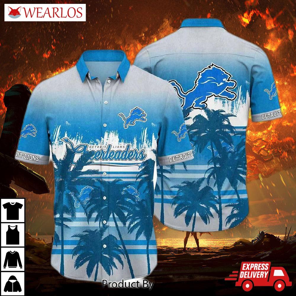 Detroit Lions Ocean Breeze Gradient Hawaiian Shirt
