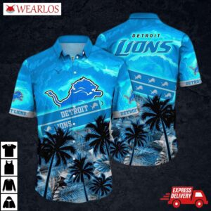 Detroit Lions Palm Coast Hawaiian Shirt