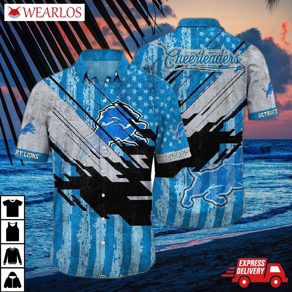 Detroit Lions Patriotic Surge Hawaiian Shirt