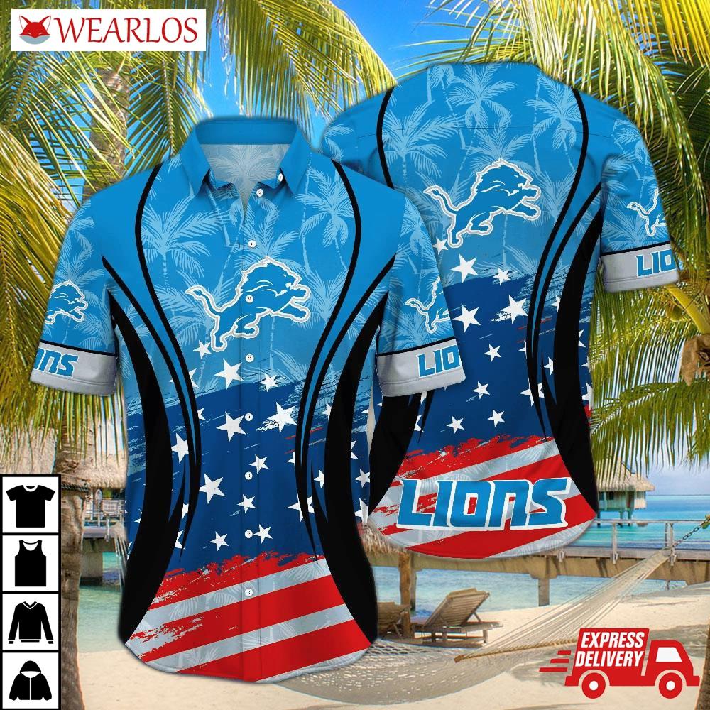 Detroit Lions Stars And Stripes Hawaiian Shirt