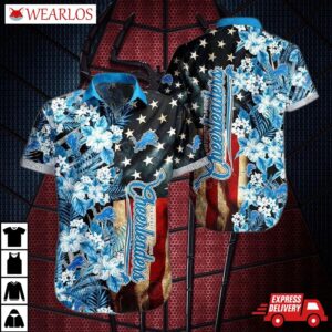 Detroit Lions Stars & Floral Pride Hawaiian Shirt