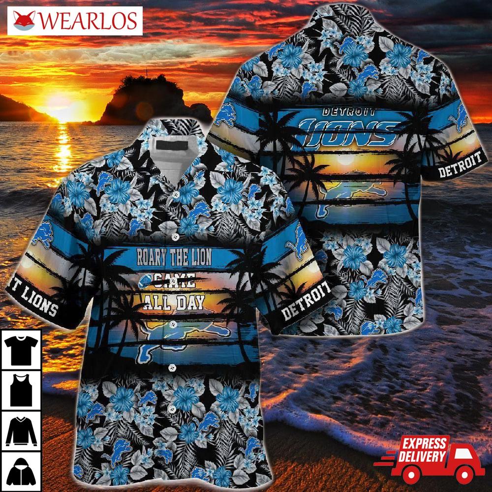 Detroit Lions Sunset Spirit Hawaiian Shirt