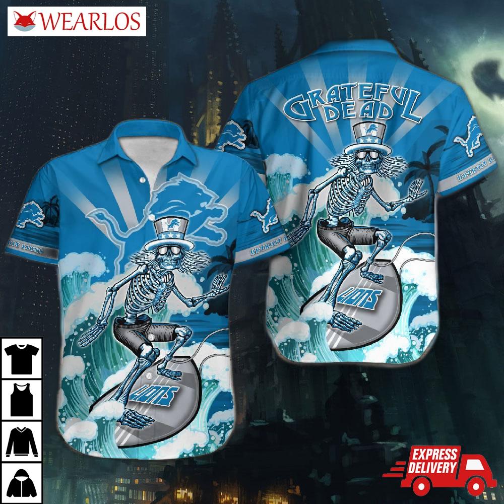 Detroit Lions Surfing Dead Hawaiian Shirt