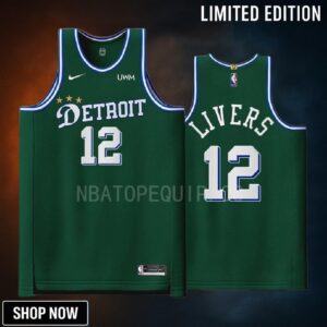 Detroit Pistons 12 Isaiah Livers Green Men Jersey -23 City Edition