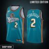 Detroit Pistons Cade Cunningham -23 Classic Edition Teal 2 Jersey Swingman