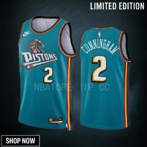 Detroit Pistons Cade Cunningham -23 Classic Edition Teal 2 Jersey Swingman