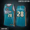 Detroit Pistons Isaiah Stewart -23 Classic Edition Teal 28 Jersey Swingman