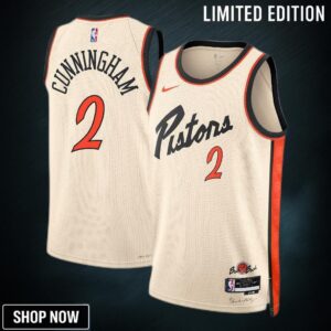 Detroit Pistons Nike City Edition Swingman Jersey - Creme Cade Cunningham Unisex