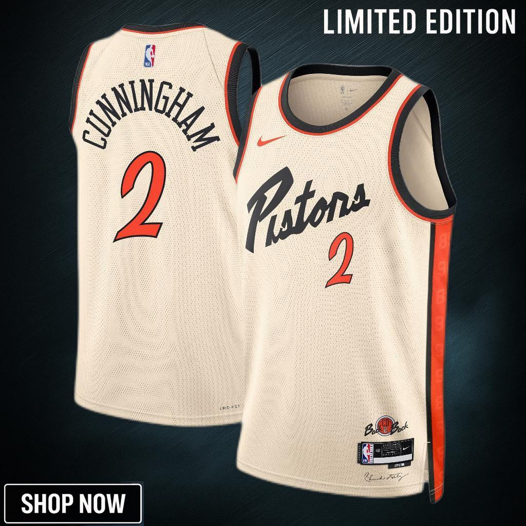 Detroit Pistons Nike City Edition Swingman Jersey - Creme Cade Cunningham Unisex