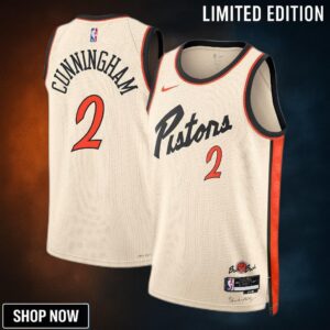 Detroit Pistons Nike City Edition Swingman Jersey - Creme Cade Cunningham Unisex