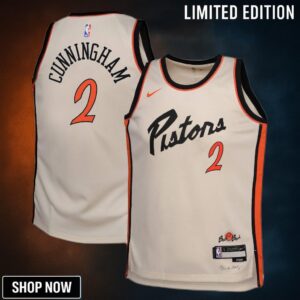Detroit Pistons Nike City Edition Swingman Jersey - Creme Cade Cunningham Youth