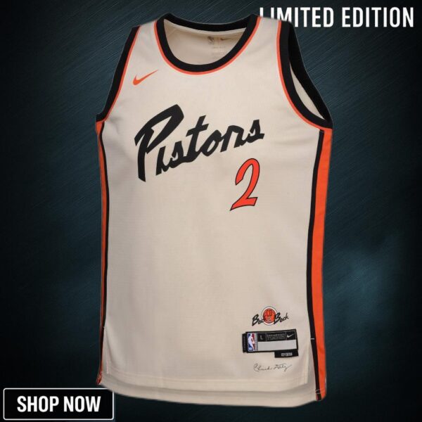 Detroit Pistons Nike City Edition Swingman Jersey - Creme Cade Cunningham Youth