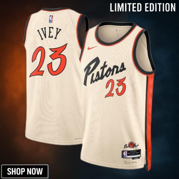Detroit Pistons Nike City Edition Swingman Jersey - Creme Jaden Ivey Unisex