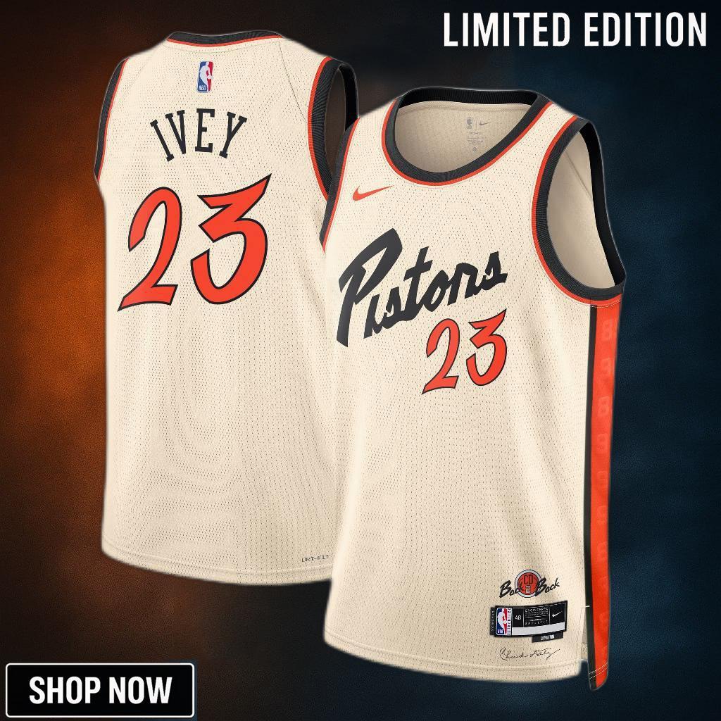 Detroit Pistons Nike City Edition Swingman Jersey - Creme Jaden Ivey Unisex