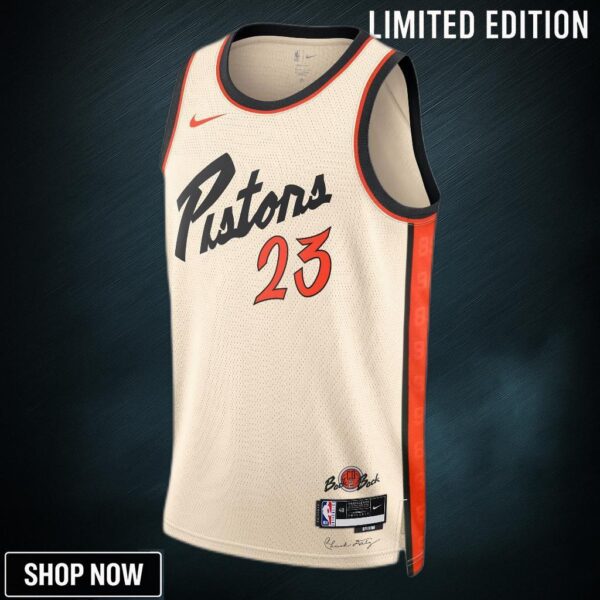 Detroit Pistons Nike City Edition Swingman Jersey - Creme Jaden Ivey Unisex