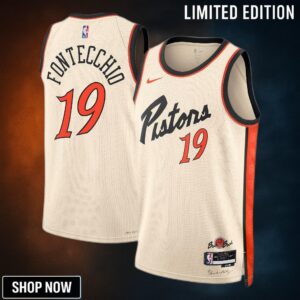 Detroit Pistons Nike City Edition Swingman Jersey - Creme Simone Fontecchio Unisex