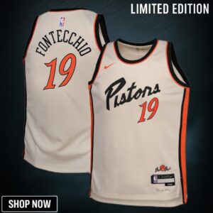 Detroit Pistons Nike City Edition Swingman Jersey - Creme Simone Fontecchio Youth