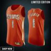 Devin Booker 1 Orange Phoenix Suns Playoffs Jersey Diamond Edition