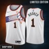 Devin Booker 1 Phoenix Suns -23 White Association Edition Jersey 75th