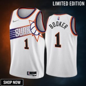 Devin Booker 1 Phoenix Suns -23 White Association Edition Jersey 75th