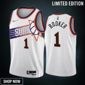 Devin Booker Phoenix Suns -23 White 1 Association Edition Jersey 75th - Men