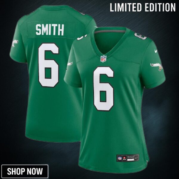 Devonta Smith 6 Philadelphia Eagles Alternate Game Women Jersey - Kelly Green
