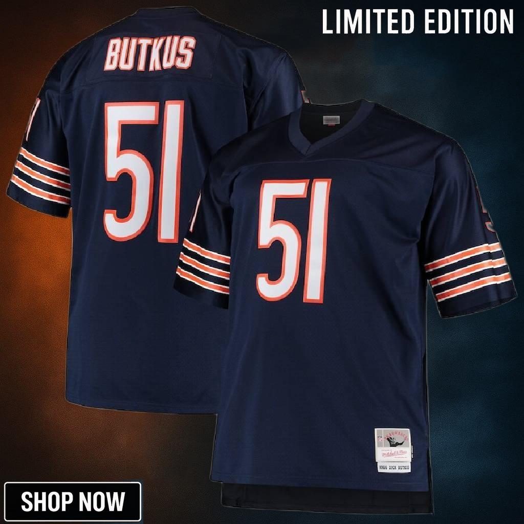 Dick Butkus Chicago Bears Mitchell & Ness Big Tall 1966 Retired Player Replica Jersey - Navy