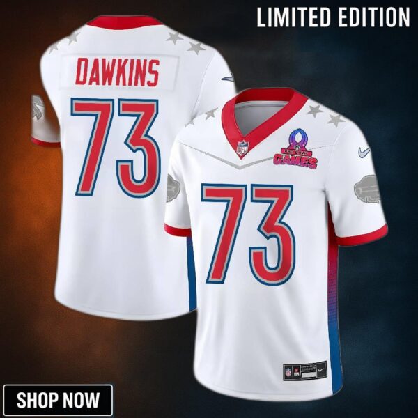 Dion Dawkins 73 Buffalo Bills Pro Bowl 2023 Patch Men Jersey - White