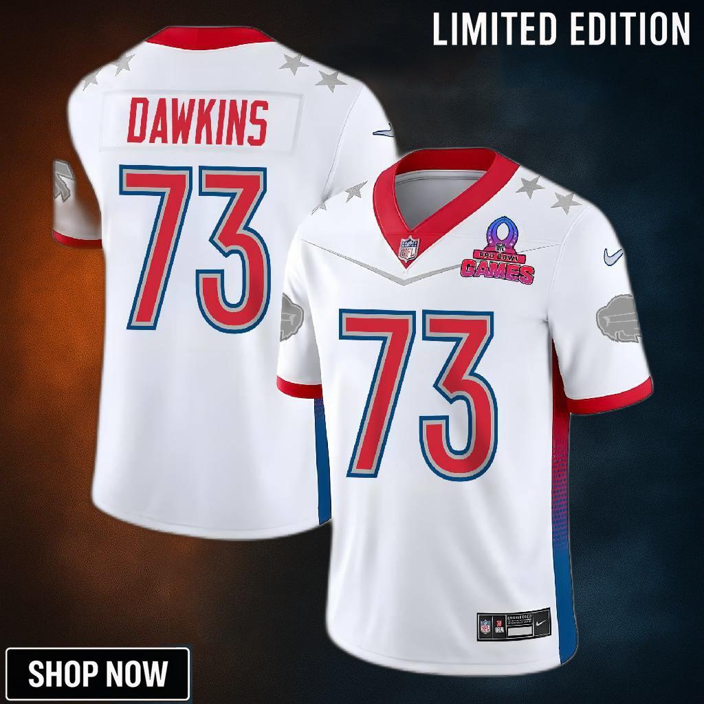 Dion Dawkins 73 Buffalo Bills Pro Bowl 2023 Patch Men Jersey - White