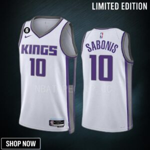 Domantas Sabonis 10 Sacramento Kings White Men Jersey -23 Association Edition Swingman
