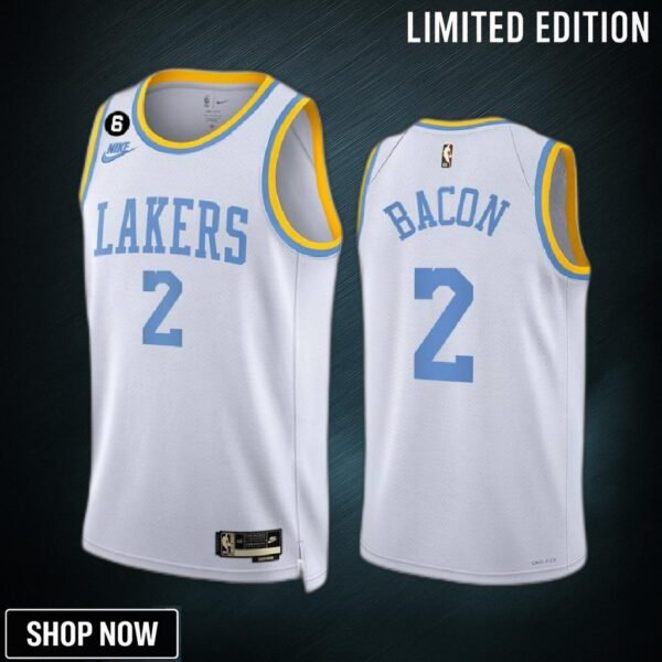 Dwayne Bacon 2 -23 Los Angeles Lakers White Classic Edition Men Jersey Swingman