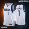 Dwight Powell 7 -23 Dallas Mavericks White Association Edition Jersey Swingman