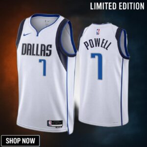 Dwight Powell 7 -23 Dallas Mavericks White Association Edition Jersey Swingman
