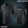 Ed Oliver 91 Buffalo Bills Black Reflective Limited Jersey - Men