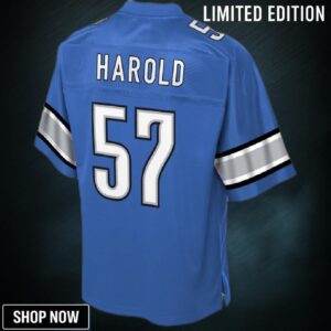 Eli Harold Detroit Lions Nfl Pro Line Historic Logo Player Jersey - Blue
