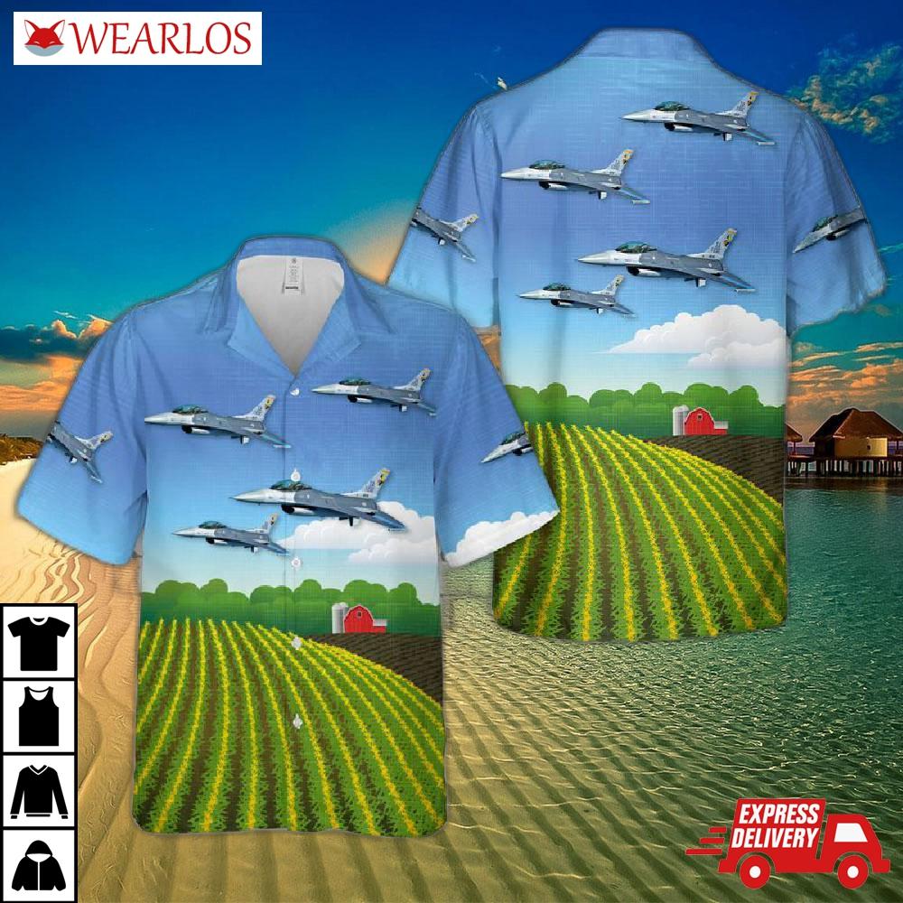 F-16c Iowa Air National Guard 132nd Fighter Wing Hawaiian Shirt